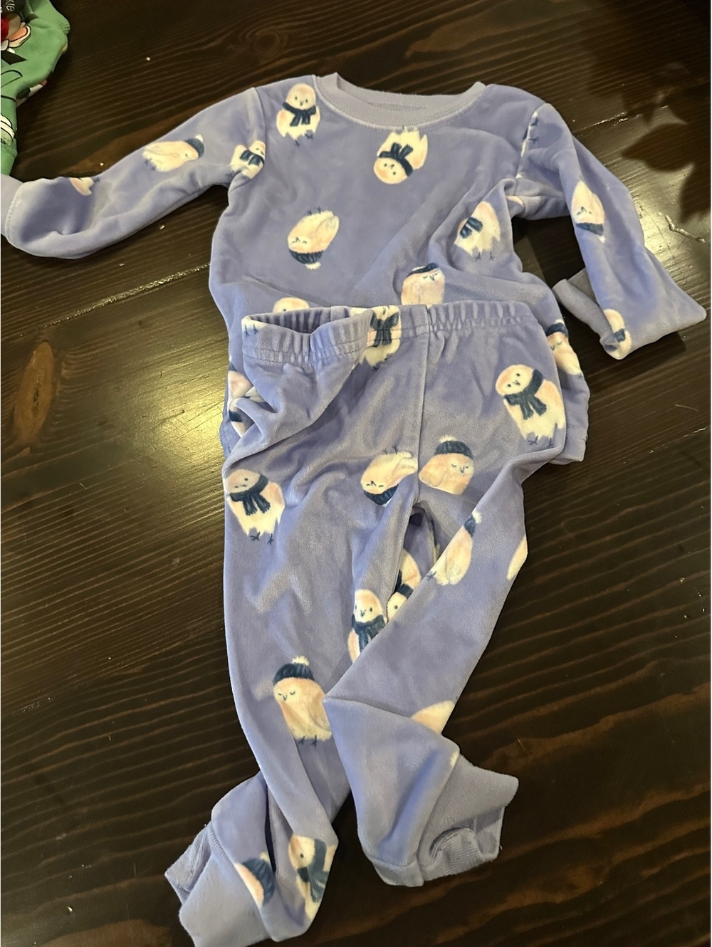 Carter's Purple Fleece Pajama Set with owls Print for 12 Months